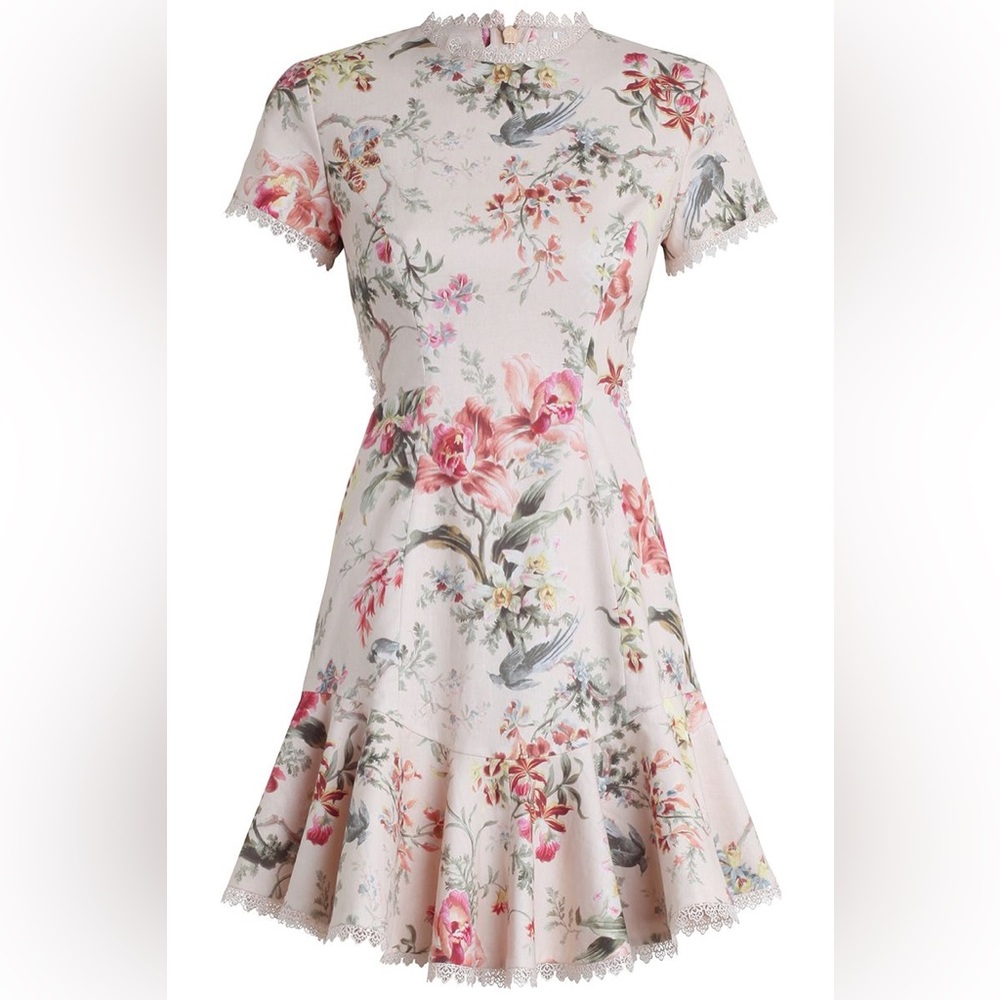Zimmermann Women's Pink Floral Print Crisscross Back Dress